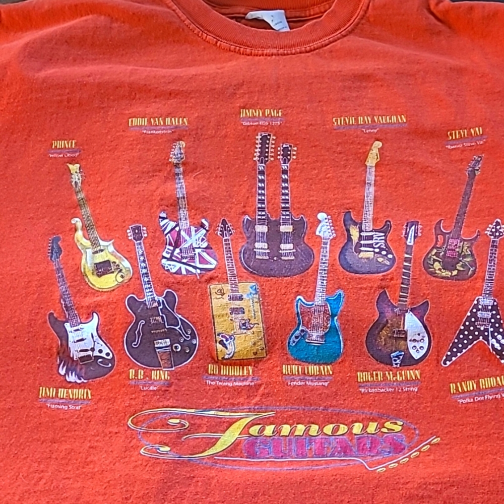 Vintage Famous Guitars Tee Shirt